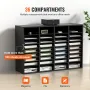 Wood Literature Organizer, 36 Compartments, File Sorter with Removable Shelves, Mailboxes Slot for Office Home Classroom Mailroo