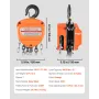 VEVOR Hand Chain Hoist, 2 Ton Capacity, Manual Chain Block with Upgrade G80 Galvanized Chain, 3 m Lifting Height, Heavy Duty Pul