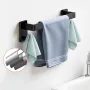 Matte Black Bathroom Hardware Set, 5 Pieces Bathroom Accessories Set, Stainless Steel 16 inch Towel Bar, Towel Rack, 2 Robe Towe