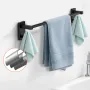 Matte Black Bathroom Hardware Set, 4 Pieces Stainless Steel Bathroom Accessories Set, 24-inch Towel Bar, Towel Ring, Robe Towel 