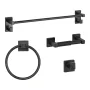 VEVOR Matte Black Bathroom Hardware Set, 4 Pieces Stainless Steel Bathroom Accessories Set, 24-inch Towel Bar, Towel Ring, Robe 