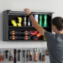VEVOR Metal Wall Cabinet, 77W x 30.5D x 50H cm, Floating Garage Tool Cabinet with Up-Flip Door and Shelf, 108.9 kg Load Capacity