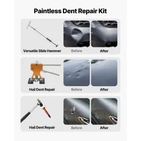 Dent Puller Kit, 61 PCS Paintless Dent Removal Kit with Golden Lifter, Slide Hammer T-Bar, Glue Gun, Auto Body Hail Damage Repai