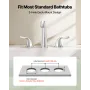 VEVOR Roman Tub Faucet, 3 Hole Waterfall Bathtub Faucet, Gooseneck Bath Tubs Faucets Set with 2 Handles, Deck Mount Bath Tub Fau