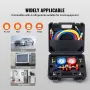 3-Way AC Diagnostic Manifold Gauge Set Fits for R134A, R22, R12, R502 Refrigerant, AC Gauge Set with 152 cm Hoses, Couplers, Can
