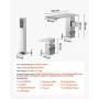 VEVOR Roman Tub Faucet, 3 Hole Waterfall Bathtub Faucet, Widespread Roman Tub Faucets with Shower Head & 1 Handle, Romans Bathtu
