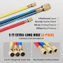 3-Way AC Diagnostic Manifold Gauge Set Fits for R134A, R22, R12, R502 Refrigerant, AC Gauge Set with 152 cm Hoses, Couplers, Can