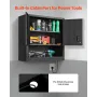 Metal Wall Cabinet, 76.2W x 30.5D x 76.2H Inch, Steel Floating Hanging Storage Cabinet with Locking Doors and Adjustable Shelf f