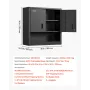 Metal Wall Cabinet, 76.2W x 30.5D x 76.2H Inch, Steel Floating Hanging Storage Cabinet with Locking Doors and Adjustable Shelf f