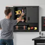 Metal Wall Cabinet, 76.2W x 30.5D x 76.2H Inch, Steel Floating Hanging Storage Cabinet with Locking Doors and Adjustable Shelf f