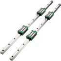2PCS Linear Rail 0.78-42 Inch, Linear Bearings and Rails with 4PCS HSR15 Bearing Block, Linear Motion Slide Rails plus for DIY
