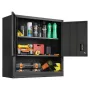 Metal Wall Cabinet, 76.2W x 30.5D x 76.2H Inch, Steel Floating Hanging Storage Cabinet with Locking Doors and Adjustable Shelf f