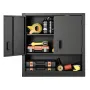 Metal Wall Cabinet, 76.2W x 30.5D x 76.2H Inch, Steel Floating Hanging Storage Cabinet with Locking Doors and Adjustable Shelf f