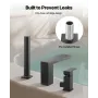 Roman Tub Faucet, 3 Hole Waterfall Bathtub Faucet, Roman Bathtub Faucets Set with Shower Head & 1 Handle, Deck Mount Bath Tub Fa