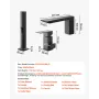 VEVOR Roman Tub Faucet, 3 Hole Waterfall Bathtub Faucet, Roman Bathtub Faucets Set with Shower Head & 1 Handle, Deck Mount Bath 