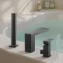 Roman Tub Faucet, 3 Hole Waterfall Bathtub Faucet, Roman Bathtub Faucets Set with Shower Head & 1 Handle, Deck Mount Bath Tub Fa