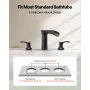 VEVOR Roman Tub Faucet, 3 Hole Waterfall Bathtub Faucet, Zinc Alloy Bath Tubs Faucets Set with 2 Handles, Deck Mount Bath Tub Fa