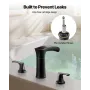 VEVOR Roman Tub Faucet, 3 Hole Waterfall Bathtub Faucet, Zinc Alloy Bath Tubs Faucets Set with 2 Handles, Deck Mount Bath Tub Fa