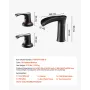 Roman Tub Faucet, 3 Hole Waterfall Bathtub Faucet, Zinc Alloy Bath Tubs Faucets Set with 2 Handles, Deck Mount Bath Tub Faucets 