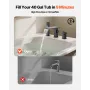 VEVOR Roman Tub Faucet, 3 Hole Waterfall Bathtub Faucet, Roman Bathtub Faucets Set with Shower Head & 1 Handle, Deck Mount Bath 