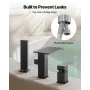 Roman Tub Faucet, 3 Hole Waterfall Bathtub Faucet, Roman Bathtub Faucets Set with Shower Head & 1 Handle, Deck Mount Bath Tub Fa