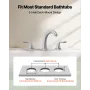 VEVOR Roman Tub Faucet, 3 Hole Waterfall Bathtub Faucet, Gooseneck Bath Tubs Faucets Set with 2 Handles, Deck Mount Bath Tub Fau