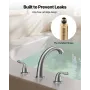 VEVOR Roman Tub Faucet, 3 Hole Waterfall Bathtub Faucet, Gooseneck Bath Tubs Faucets Set with 2 Handles, Deck Mount Bath Tub Fau