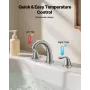 Roman Tub Faucet, 3 Hole Waterfall Bathtub Faucet, Gooseneck Bath Tubs Faucets Set with 2 Handles, Deck Mount Bath Tub Faucets S