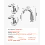 VEVOR Roman Tub Faucet, 3 Hole Waterfall Bathtub Faucet, Gooseneck Bath Tubs Faucets Set with 2 Handles, Deck Mount Bath Tub Fau