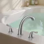 Roman Tub Faucet, 3 Hole Waterfall Bathtub Faucet, Gooseneck Bath Tubs Faucets Set with 2 Handles, Deck Mount Bath Tub Faucets S