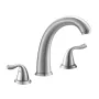 Roman Tub Faucet, 3 Hole Waterfall Bathtub Faucet, Gooseneck Bath Tubs Faucets Set with 2 Handles, Deck Mount Bath Tub Faucets S