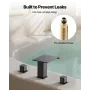 Roman Tub Faucet, 3 Hole Waterfall Bathtub Faucet, Bath Tubs Faucets Set with 2 Handles, Roman Tub Faucets Deck Mount for Pet Wa