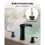 Roman Tub Faucet, 3 Hole Waterfall Bathtub Faucet, Zinc Alloy Bath Tubs Faucets Set with 2 Handles, Roman Tub Faucets Deck Mount