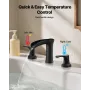 Roman Tub Faucet, 3 Hole Waterfall Bathtub Faucet, Zinc Alloy Bath Tubs Faucets Set with 2 Handles, Roman Tub Faucets Deck Mount