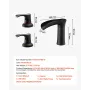Roman Tub Faucet, 3 Hole Waterfall Bathtub Faucet, Zinc Alloy Bath Tubs Faucets Set with 2 Handles, Roman Tub Faucets Deck Mount