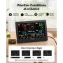 VEVOR 7-in-1 Wi-Fi Weather Station with APP, 190.5 mm VA Display, Wireless Solar Powered Outdoor Sensor, Rain Gauge, Indoor Outd