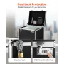 Portable File Storage Box, 395 x 320 x 380 mm Internal Chest Size, Locking Mobile Business Case with Telescopic Handle, Hand pul
