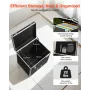 Portable File Storage Box, 395 x 320 x 380 mm Internal Chest Size, Locking Mobile Business Case with Telescopic Handle, Hand pul