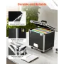 Portable File Storage Box, 395 x 320 x 380 mm Internal Chest Size, Locking Mobile Business Case with Telescopic Handle, Hand pul