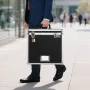 Portable File Storage Box, 395 x 320 x 380 mm Internal Chest Size, Locking Mobile Business Case with Telescopic Handle, Hand pul