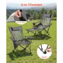 tilbagelænet campingstol, 4 justerbare positioner, bærbar