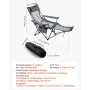 Reclining Camping Chair, 4 Adjustable Positions, Portable Folding Lounger for Adults, Mesh Beach Chair with Headrest & Foot Rest