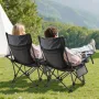 tilbagelænet campingstol, 4 justerbare positioner, bærbar