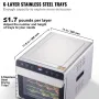 6 Trays Food Dehydrator Machine Stainless Steel 700W Jerky Fruit Drying