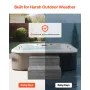 Hot Tub Step, 2-Step Spa Outdoor Stairs, Heavy Duty 635 mm Wide HIPS Above-Ground/Inflatable Pool Ladder with 272.2 kg Weight Ca