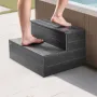 VEVOR Hot Tub Step, 2-Step Spa Outdoor Stairs, Heavy Duty 635 mm Wide HIPS Above-Ground/Inflatable Pool Ladder with 272.2 kg Wei