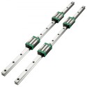 2PCS Linear Rail 0.78-66 Inch, Linear Bearings and Rails with 4PCS HSR20 Bearing Block, Linear Motion Slide Rails plus for DIY