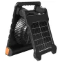 VEVOR 10000mAh Rechargeable Solar Fan with LED Lantern, 18 cm Portable Fan Cordless with 4W Foldable Solar Panel, 4-Speed & Time