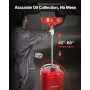 95L Waste Oil Drain Tank, Air Operated Portable Oil Drainer with Adjustable Funnel Height, Industrial Fluid Drain Tank with Whee