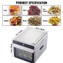 6 bakker mad dehydrator maskine rustfrit stål 700w rykkende